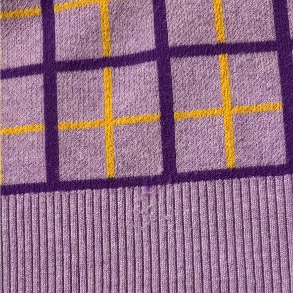 Princess Polly Lavender and Mustard Plaid Top Sz S/M - Picture 2 of 6